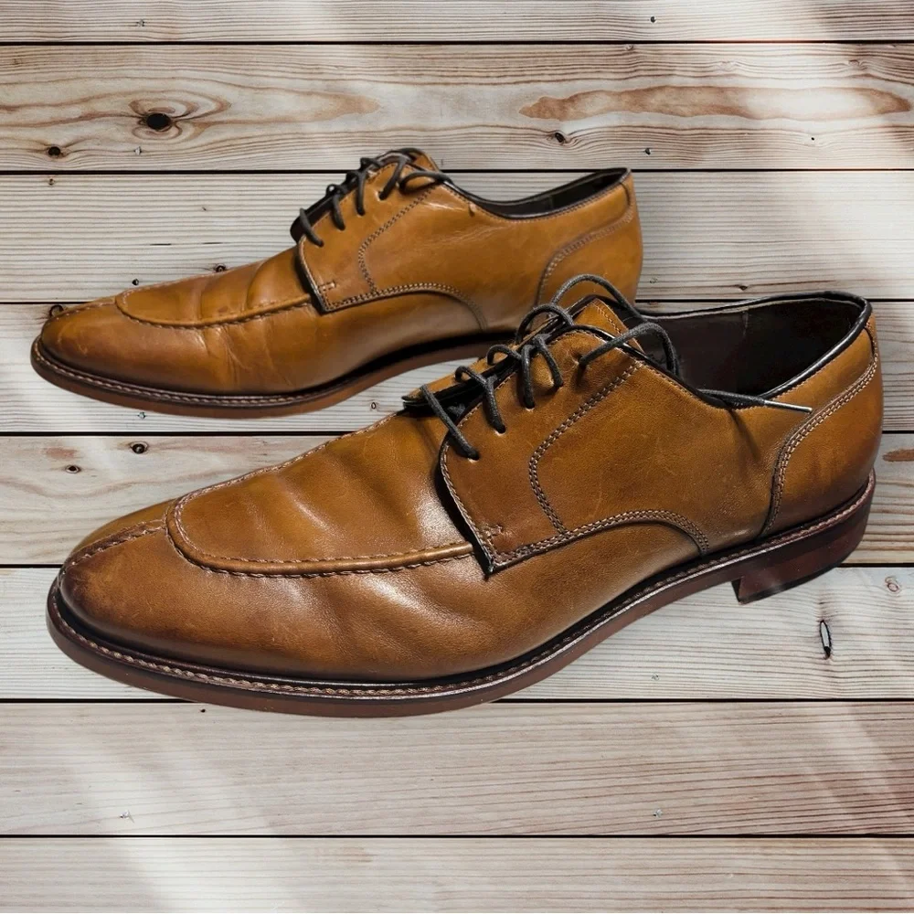 Joseph Abboud Mens Size 10 Brown Italian Leather Split Toe Shoes
